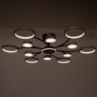 Люстра с ПДУ 2299/13GR LED 256Вт 3000-6000К серый 106х106х18 см BayerLux