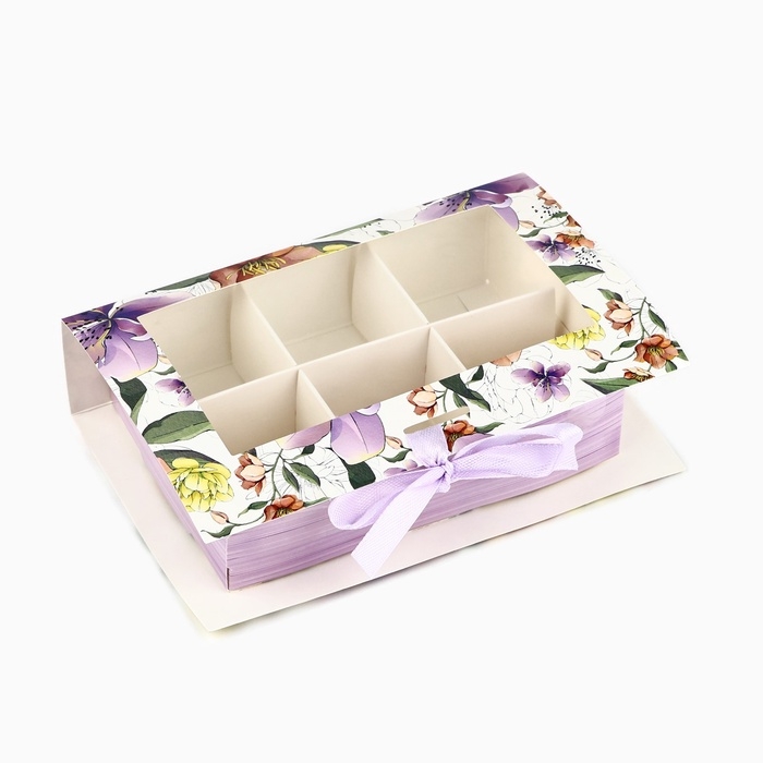 Коробка под 6 конфет с ячейками «Расцветай» 14.5 х 9.5 х 3.5 см Коробка под 6 конфет с ячейками «Расцветай» 14.5 х 9.5 х 3.5 см