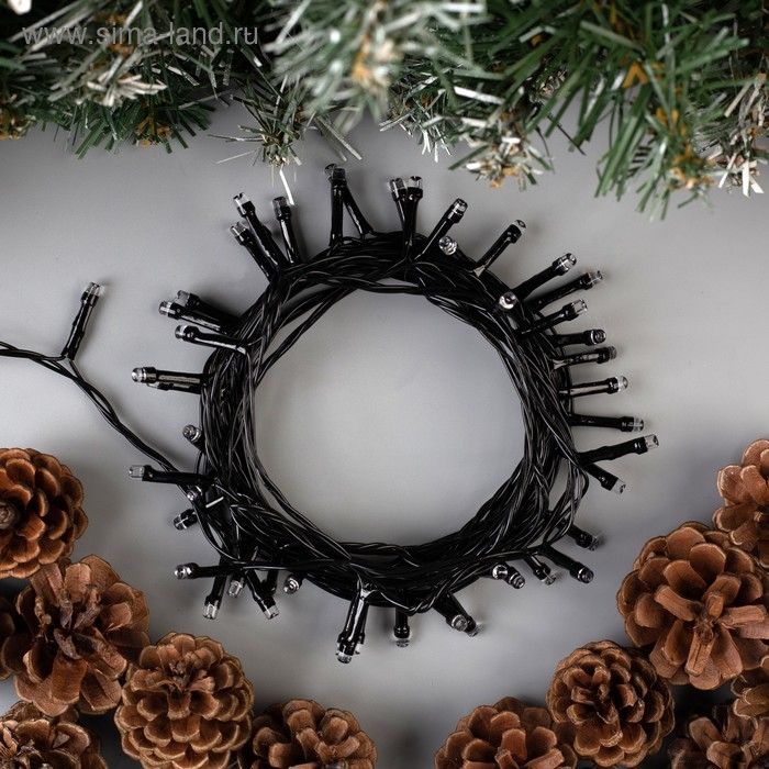 Гирлянда «Нить» 5 м, IP20, тёмная нить, 50 LED, свечение красное, 8 режимов, 220 В Гирлянда «Нить» 5 м, IP20, тёмная нить, 50 LED, свечение красное, 8 режимов, 220 В