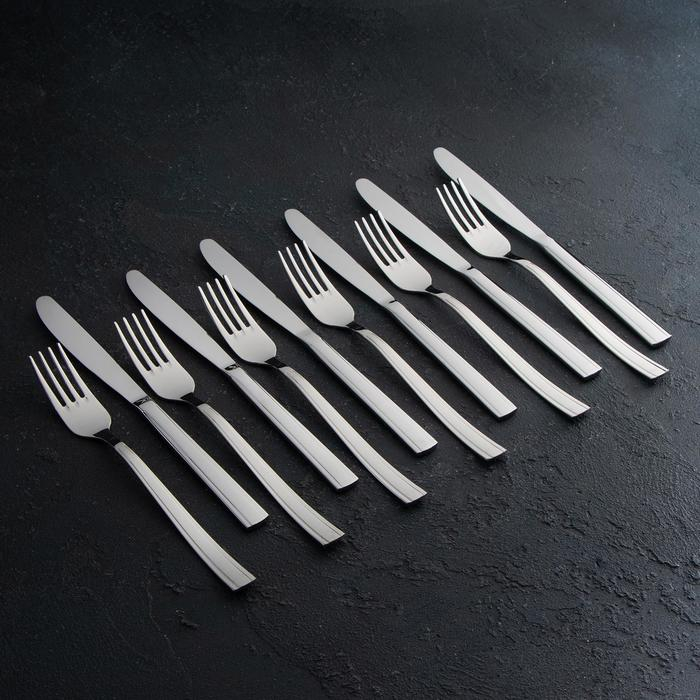 Набор столовый &laquo;Торжество&raquo;, 30 предметов, толщина 2 мм, декоративная коробка, цвет серебряный