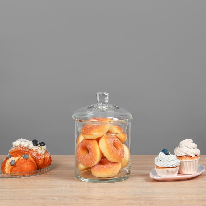 Ваза  Ваза "Трубка 146" Падерборн с крышкой малая  d-14см, h-15см (с крышкой h-20см) V-2,5л прозрачная 113