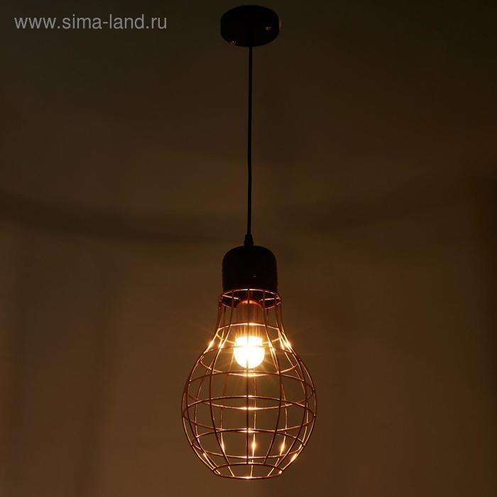 Светильник BayerLux 34522/1 E27 40Вт черный-розовое золото 19х19х36-136 см