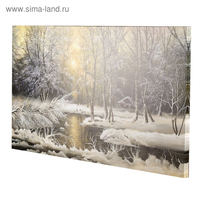 Картина на холсте Картина на холсте "Зимой в лесу" 60*100 см