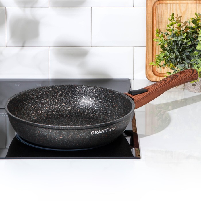 Сковорода Granit ultra original, d=26 см, съёмная ручка, антипригарное покрытие, цвет чёрный Сковорода Granit ultra original, d=26 см, съёмная ручка, антипригарное покрытие, цвет чёрный