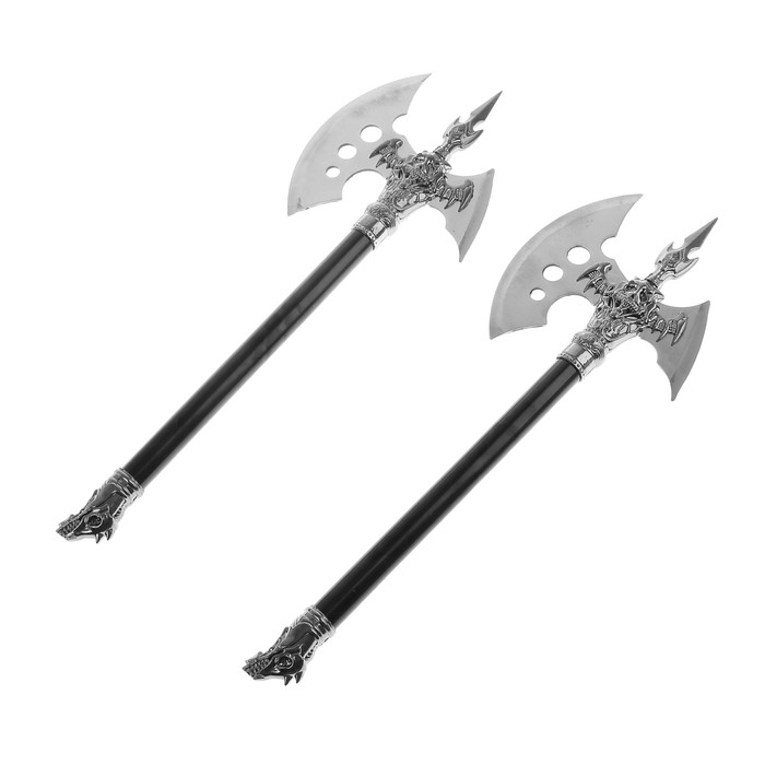 Сувенирное оружие Сувенирное оружие " Топоры" на планшете с демоном, 45х57 см