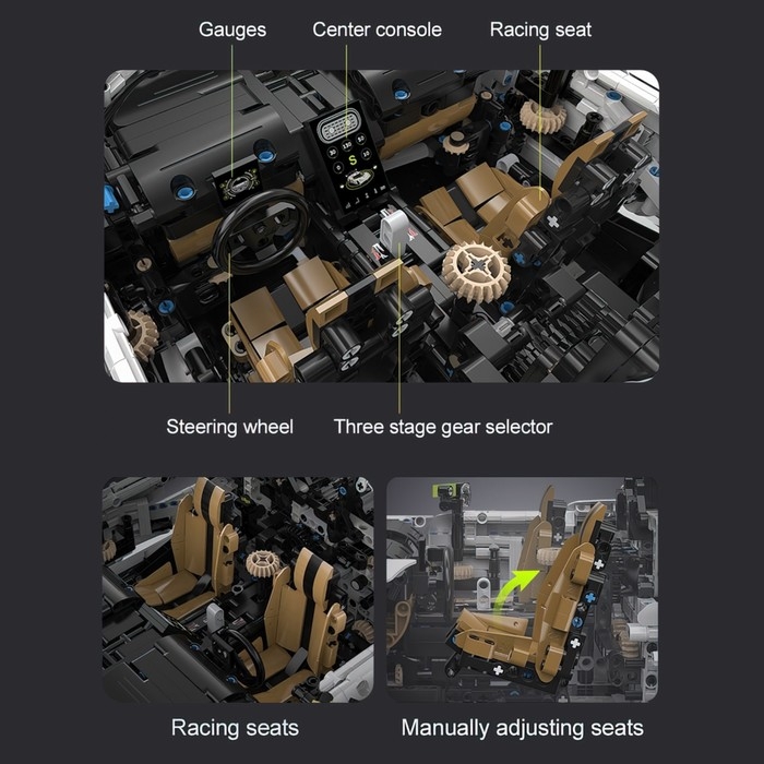 Конструктор Техно «Спорткар», 4346 деталей, масштаб 1:8 Конструктор Техно «Спорткар», 4346 деталей, масштаб 1:8