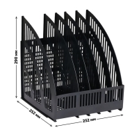 Лоток для бумаг cборный, вертикальный, LINE, 5 отделений, чёрный
