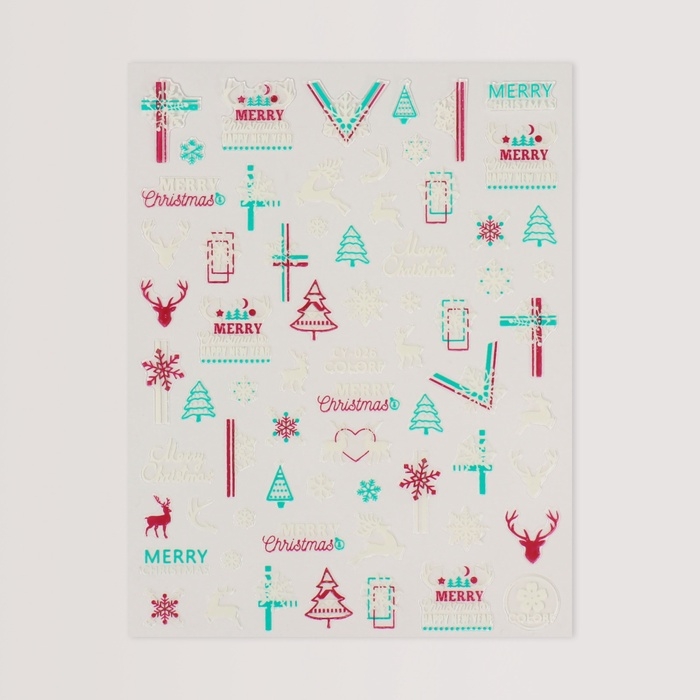 Новый год! Наклейки для ногтей «Праздник», флуоресцентные Новый год! Наклейки для ногтей «Праздник», флуоресцентные