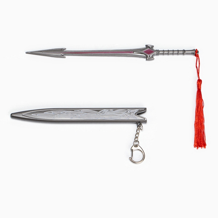 Сувенирное оружие подвесное мини Сувенирное оружие подвесное мини "Меч в стиле Геншин", брелок, 20 см, серебристый