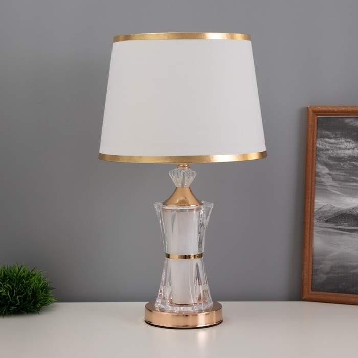 Лампа настольная Лампа настольная "Лусия" 1х40Вт Е27 1х3Вт LED золото 25х25х45см