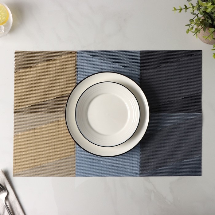 Салфетка сервировочная на стол «Пудра», 45,5×30 см, цвет бежево-синий Салфетка сервировочная на стол «Пудра», 45,5×30 см, цвет бежево-синий