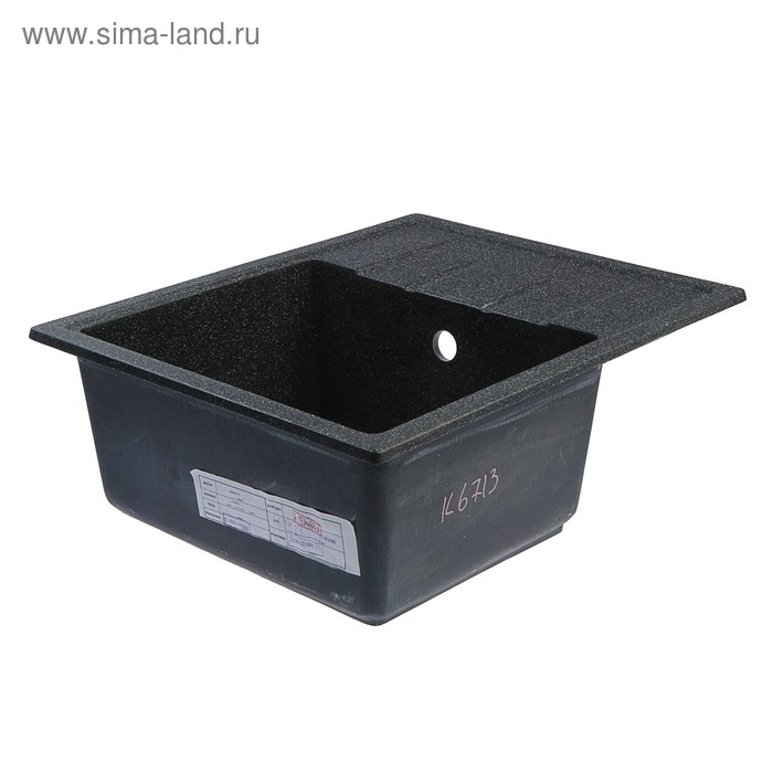 Мойка кухонная из камня ZETT lab. 150/Q4, 575х470х177 мм, матовая, черная Мойка кухонная из камня ZETT lab. 150/Q4, 575х470х177 мм, матовая, черная