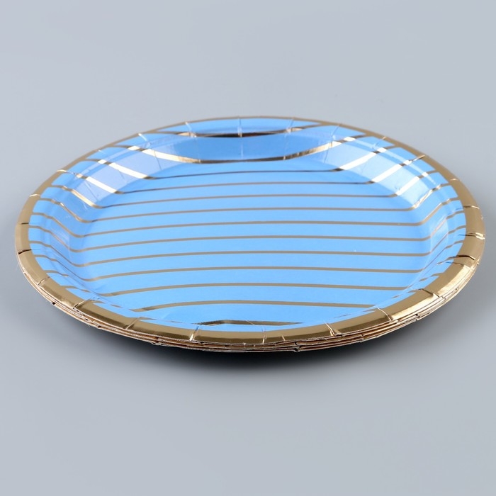 Тарелка бумажная «Золотые полосы», в наборе 6 шт.