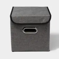Короб стеллажный для хранения с крышкой &laquo;Офис&raquo;, 25&times;25&times;25 см, цвет серый