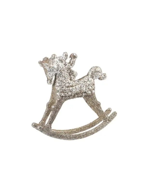 Ёлочное украшение «Праздничное сияние» лошадка-качалка, 10.5×11 см, золото