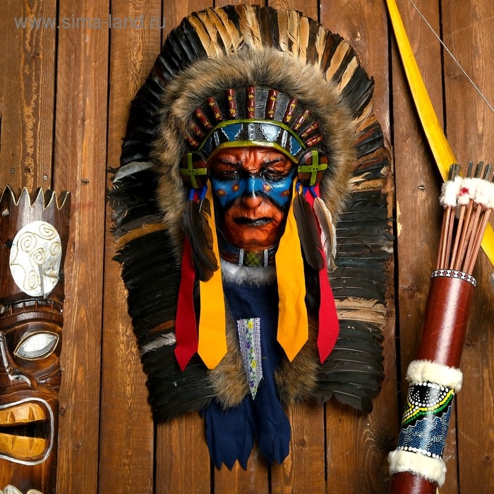 Панно Панно "Индеец Кичи" 40х15х60 см, МИКС