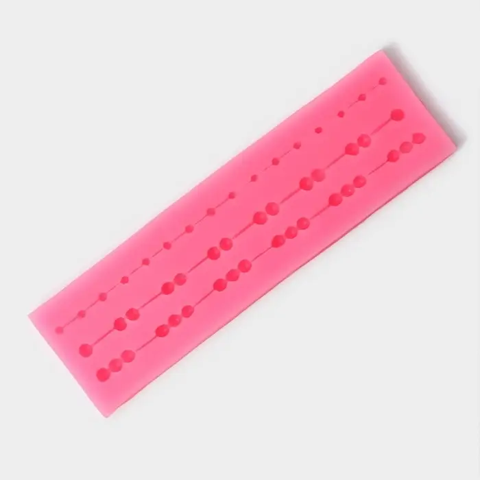 Молд «Бусы», силикон, 15.5×4.5×1.3 см, розовый