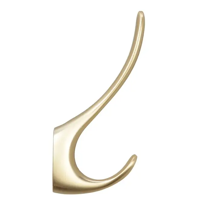 Крючок мебельный CAPPIO HEEL, двухрожковый, цвет сатиновое золото