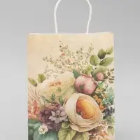 Пакет крафтовый &laquo;Цветы&raquo;, 25&times;22&times;11 см