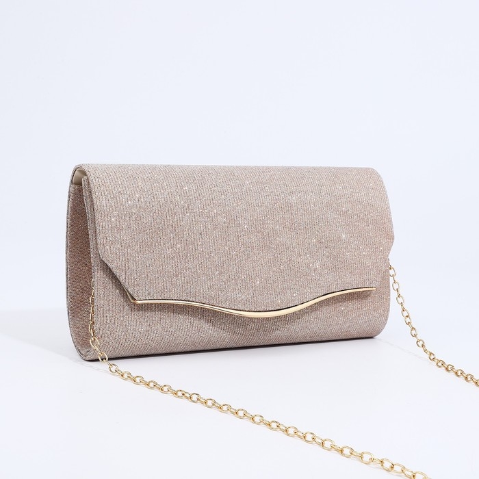 Сумка-клатч на магните, цвет бежевый