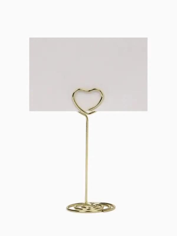 Подставка под ценник, фото &laquo;Сердце&raquo;, с зажимом, 3.3&times;3.3&times;8.3 см, цвет золото