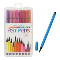 Фломастеры 24 цветов, в пластиковом пенале