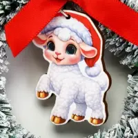 Ёлочная игрушка, деревянная &laquo;Барашек&raquo;, d=8 см