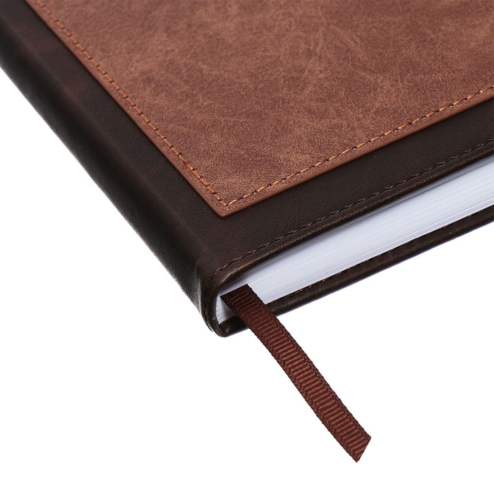 Ежедневник недатированный, А5, 140л, клетка, обл.кожзам, на кнопке, Серый/коричневый Ежедневник недатированный, А5, 140л, клетка, обл.кожзам, на кнопке, Серый/коричневый