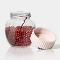 Банка для сыпучих Renga Strawberry, 210 мл, с крышкой и ложкой, стекло