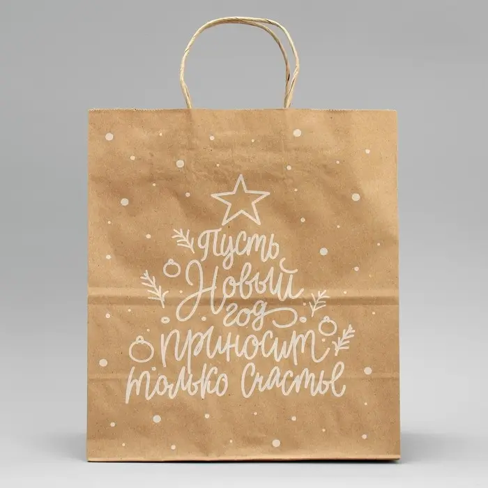 Пакет подарочный новогодний крафтовый «Новый год», 24 х 28 х 14 см Пакет подарочный новогодний крафтовый «Новый год», 24 х 28 х 14 см