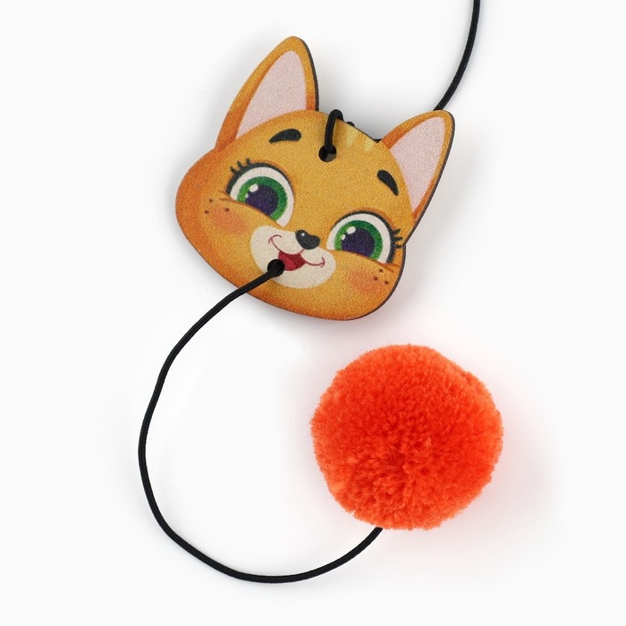 Дразнилка с деревянной подвеской «Мордочка», 4 см Дразнилка с деревянной подвеской «Мордочка», 4 см