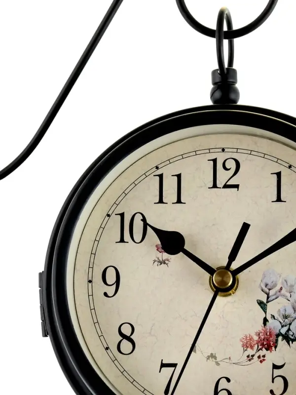 Часы настенные интерьерные &laquo;Весенние&raquo;, двусторонние, на подвесе, плавный ход, 34.5&times;22 см, d=11 см, от батареек 2&times;АА