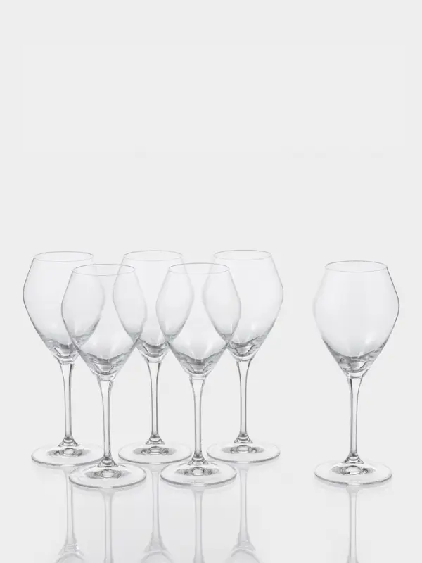 Бокалы для вина &laquo;Брависсимо&raquo;, 360 мл, набор 6 шт., стекло, прозрачные