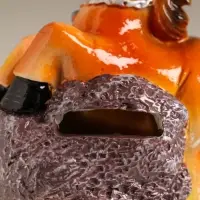 Копилка полистоун "Коняшка на камешке с цветком" 10х6х12,5 см