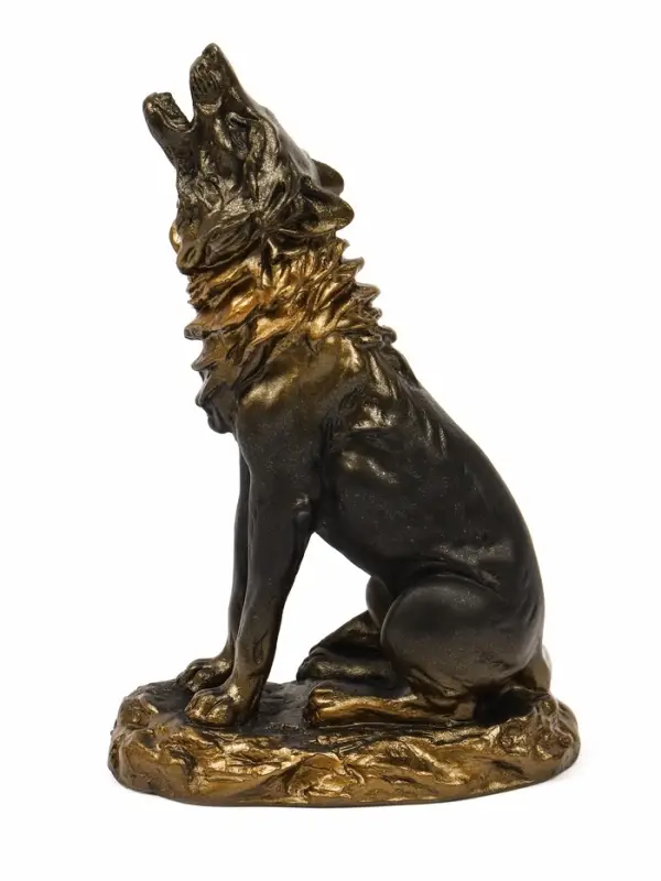 Фигурка &laquo;Волк&raquo;, гипс под бронзу, 11&times;18&times;7 см