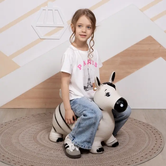 Попрыгун ZABIAKA &laquo;Зебра&raquo;, 55&times;29&times;50 см, белый