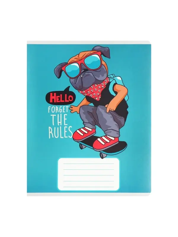 Комплект тетрадей из 10 штук, 12 листов в узкую линию Calligrata "Собачий стиль", обложка мелованный картон, ВД-лак, блок офсет, 5 видов по 2 штуки