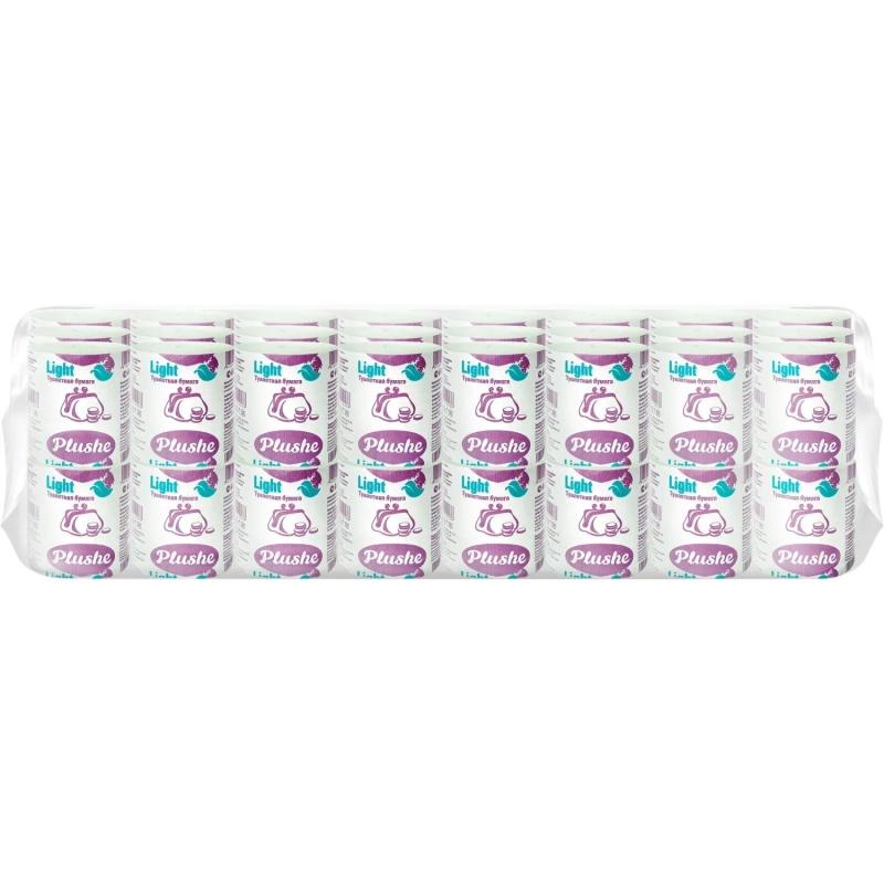 Бумага туалетная ЭКО PlusheLight 1сл,28м,серая б/втулки 48рул/уп