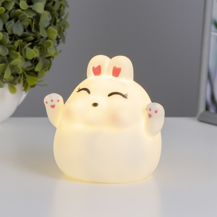 Ночник Ночник "Зайчик" LED от батареек 3хLR44 белый 11,5х11х11,5 см