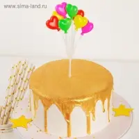 Топпер для торта «Сердечки», 17×8×4.5 см, МИКС