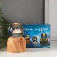 Сувенир стекло свет "Шар. Лотос" 6хLED шар d=6 см, крутится, USB 7х7х10 см Сувенир стекло свет "Шар. Лотос" 6хLED шар d=6 см, крутится, USB 7х7х10 см