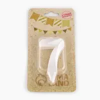 Свеча в торт «Грань», цифра 7, жемчужный, 6.5 см