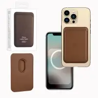 Чехол Leather Wallet Saddle Brown iPh 12 - 15 Pro Max (Анимация NFC Clear) с лого