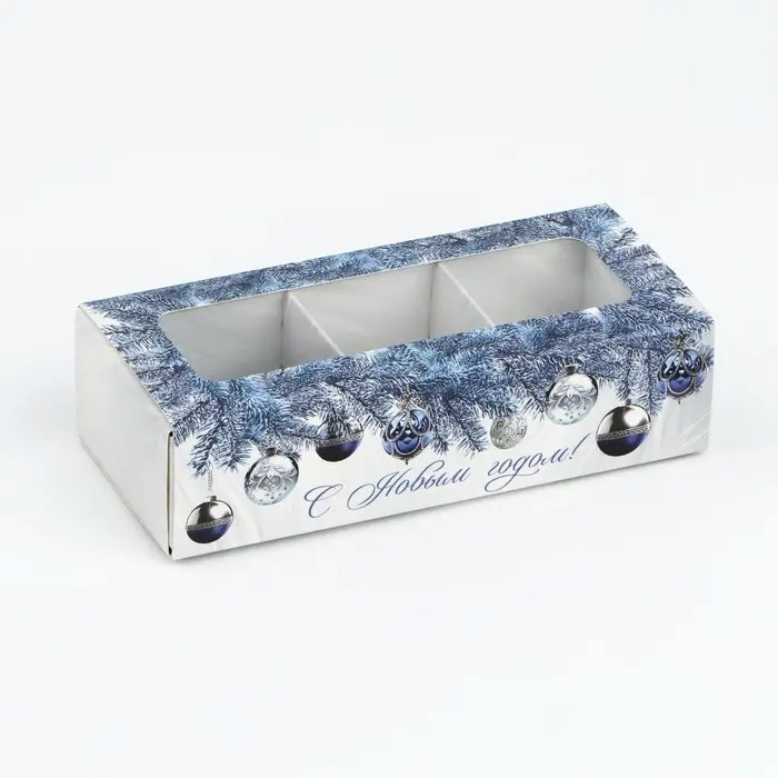 Коробка под 3 конфеты с ячейками «Серебро», 13.3 х 3.3 х 5.8 см Коробка под 3 конфеты с ячейками «Серебро», 13.3 х 3.3 х 5.8 см