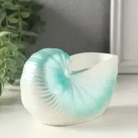 Подставка для мелочей &laquo;Ракушка&raquo; 8&times;12&times;6 см, гипс, голубой перламутр