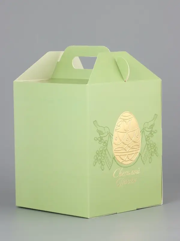 Коробка подарочная пасхальная, тиснение золотой фольгой «Золотая Пасха» 15×15×18 см