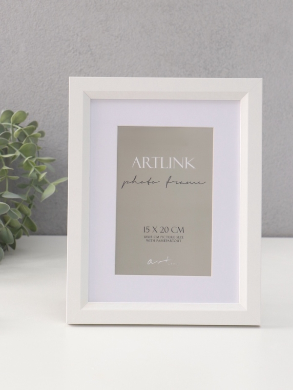 Фоторамка МДФ Фоторамка МДФ "Anna" 15х20 см, с паспарту (10х15 см), белый (пластиковый экран)