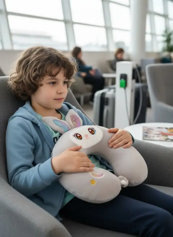 Мягкая игрушка - антистресс подголовник "Зайка" 35 см