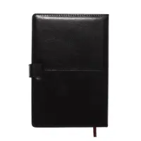 Ежедневник недатированный формат А5, с хлястиком, 128л, линия, пвх, Черный Ежедневник недатированный формат А5, с хлястиком, 128л, линия, пвх, Черный