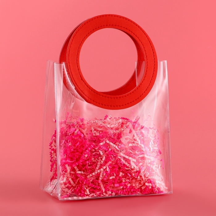 Пакет подарочный из ПВХ, красный, 20 х 18 х 10 см Пакет подарочный из ПВХ, красный, 20 х 18 х 10 см